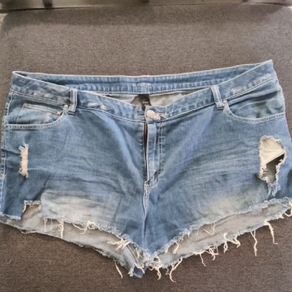 Lane Bryant Light Blue Distressed Jean Shorts